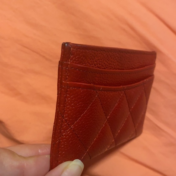Red Leather Card Holder - Picture 2 of 7
